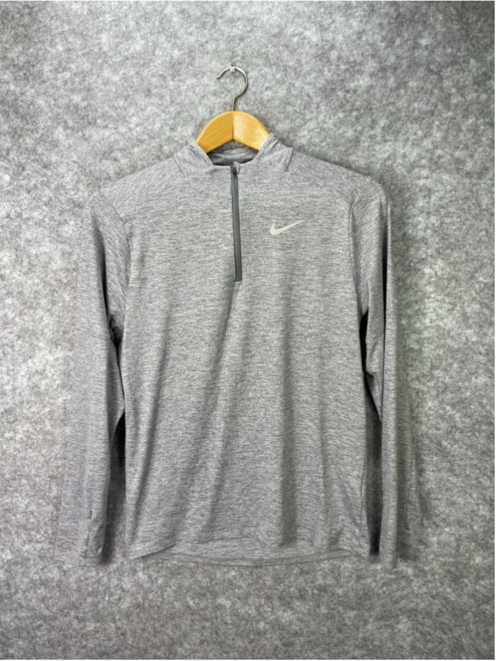 Nike Running Dri-FIT Pullover Mens Small Gray 1/4 Zip Long Sleeve Training Top